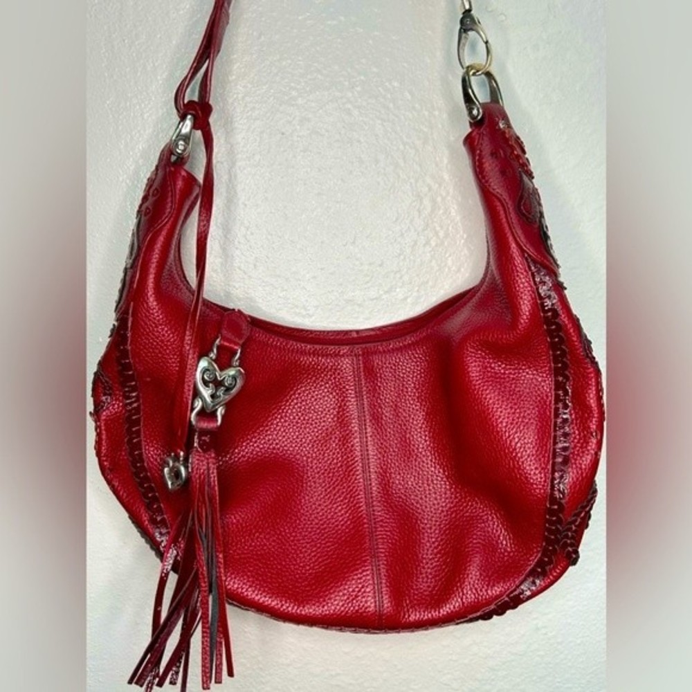 BRIGHTON RED IVANKA MASTERPIECE COLLECTION SHOULDER HANDBAG